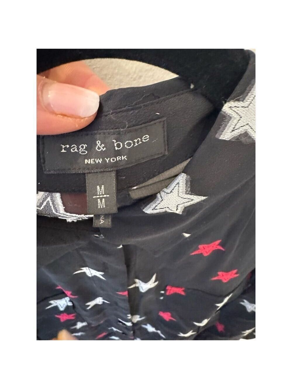 Rag & Bone Women's Black Collared Long Sleeve Blouse Size M - Picture 5 of 6
